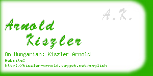 arnold kiszler business card